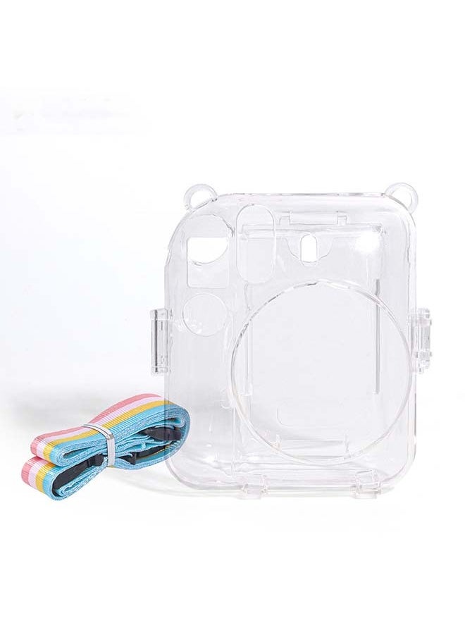 ماركة غير محددة حافظة صلبة واقية شفافة لكاميرا Fujifilm Instax Mini 12 الفورية مع حزام قابل للتعديل شفاف  - Image 2