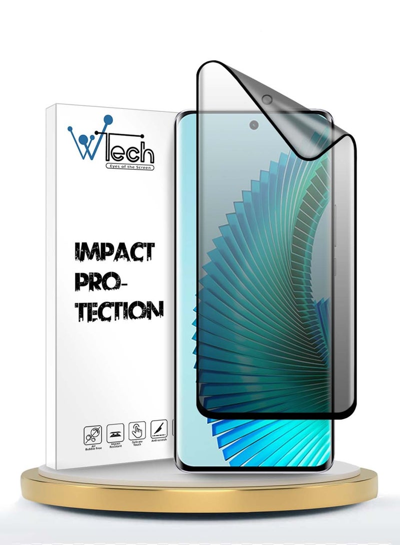 Wtech Honor Magic6 Lite 5G 2023 Premium Edge-Pro Nano Ceramic Privacy Full Glue Full Cover Matte Flexible Screen Protector - Clear/Black - Image 1