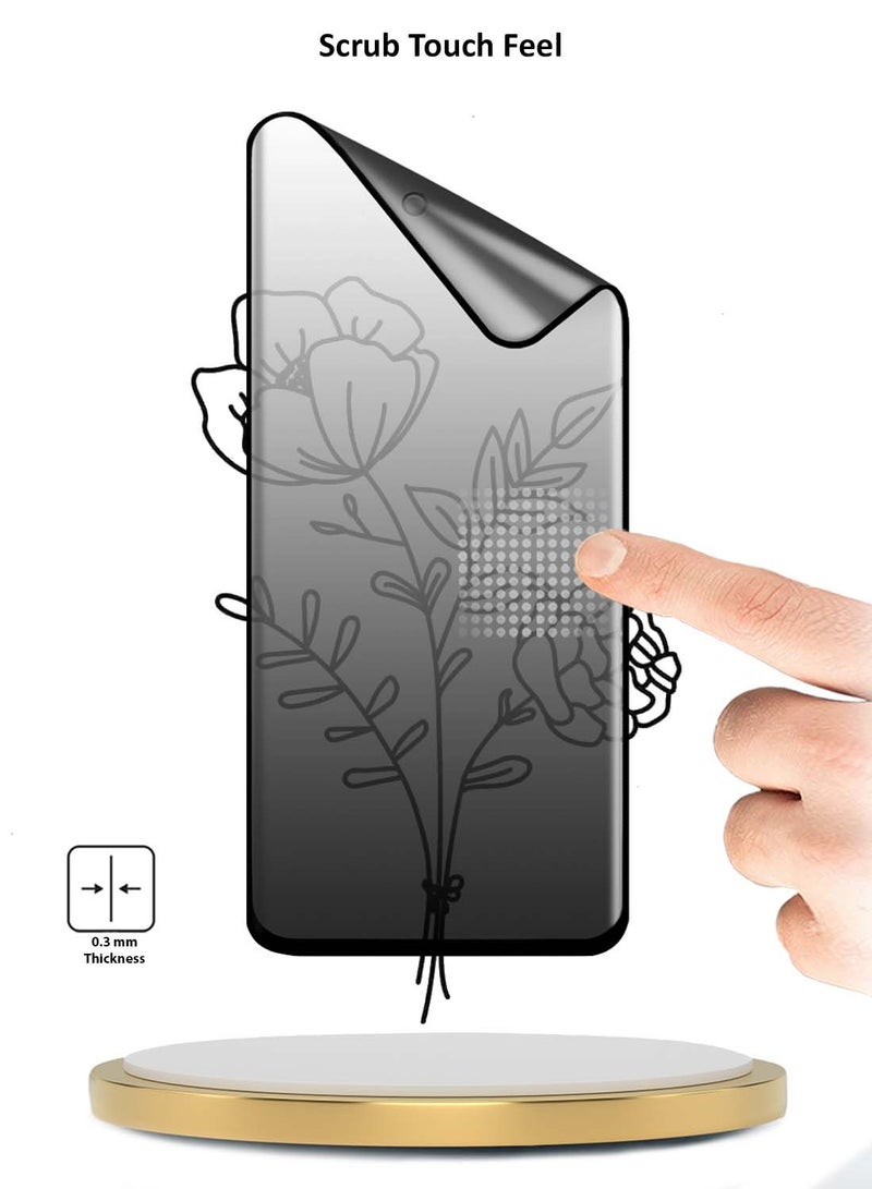 Wtech Honor Magic6 Lite 5G 2023 Premium Edge-Pro Nano Ceramic Privacy Full Glue Full Cover Matte Flexible Screen Protector - Clear/Black - Image 3