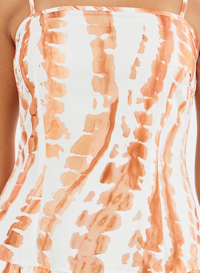 تايك تو فستان ماكسي بطبعات زهور بدون أكمام بتصميم - وطبقات - Image 4