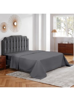 Rest Flat Bedsheet 160X220Cm Plush Silver Breathable Machine Washbale Bedsheet Extra Soft Easy Fit Highly Breathable Bedding & Linen Cover  - Image 1