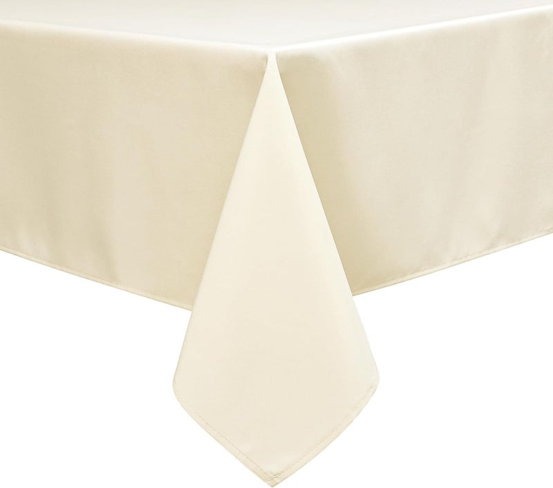 Wewoch Trendy flexible practical build Beige Rectangle Tablecloth Wrinkle Resistant Washable Fabric Table Cloth for Dining,Kitchen, Parties Weddings and Outdoor Use 60 Inch by 84 Inch Transit & use compatible - Image 2