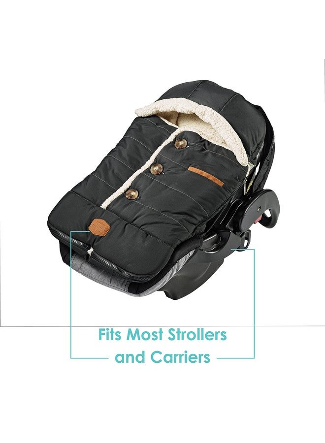 JJ COLE Bundle Me Winter Baby Car Seat Cover And Bunting Bag Urban Black Weather Resistant Baby Carrier Cover Winter Baby Essentials - Image 4