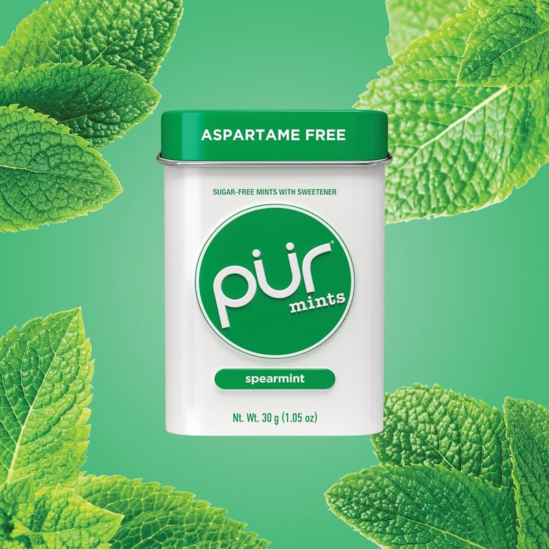 PUR Gum PUR Mints - Aspartame Free Sugar-Free Spearmint Mints, 30 Pieces (Pack of 2) - Vegan, Gluten Free, Keto Friendly - Image 4