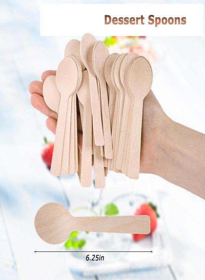 HANSGO Mini Wooden Cutlery Spoons, 6.25inch Small Spoons for Eating Tinny Ice Cream Dessert Tableware for Chocolate Cake Honey Jam Party Favors - Image 2