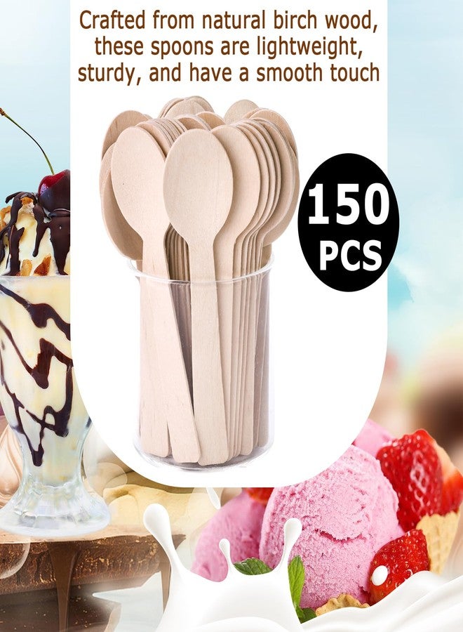 HANSGO Mini Wooden Cutlery Spoons, 6.25inch Small Spoons for Eating Tinny Ice Cream Dessert Tableware for Chocolate Cake Honey Jam Party Favors - Image 3