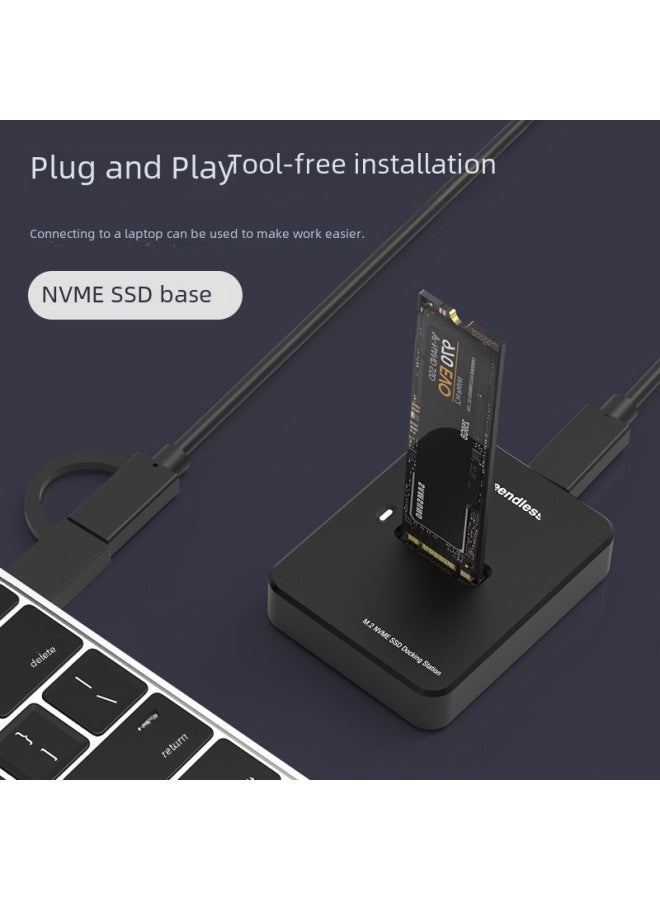 Dual Protocol M.2 NVMe/SATA Mobile SSD Adapter USB 3.1 Notebook External Hard Drive Enclosure High Speed Data Transfer-Color: NVME Two-wire - Image 5