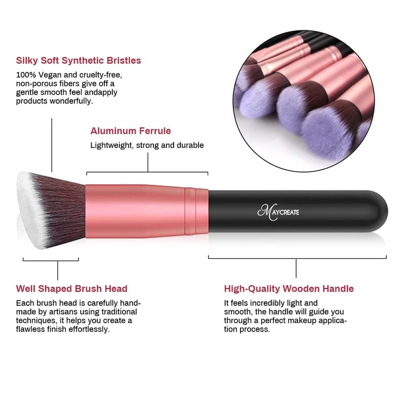 MAYCREATE Makeup Brush Set Professional 22PCS with Storage Pouch Brush Sets in Makeup with Ultra Soft Bristles Premium Makeup Brushes Kit with 2 Sponges2 Powder Puff 1 Brush Cleaner - Image 5