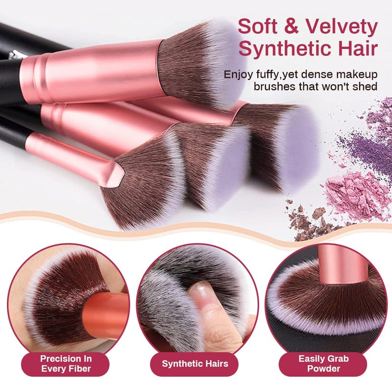 MAYCREATE Makeup Brush Set Professional 22PCS with Storage Pouch Brush Sets in Makeup with Ultra Soft Bristles Premium Makeup Brushes Kit with 2 Sponges2 Powder Puff 1 Brush Cleaner - Image 2