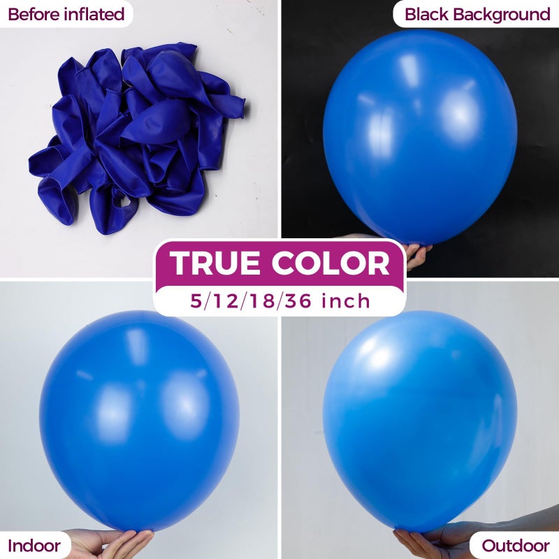 Bezente Royal Blue Latex Party Balloons - 150 Pack 5 inch Matte Small Blue Helium Balloons for Birthday Bridal Shower Graduation Baseball Nautical Party Decorations - Image 2