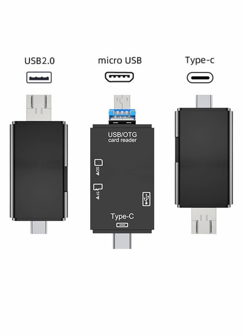 Excefore - SD Card Reader, 6-in-1 USB C/Micro/USB Memory Reader Camera Viewer - Image 1