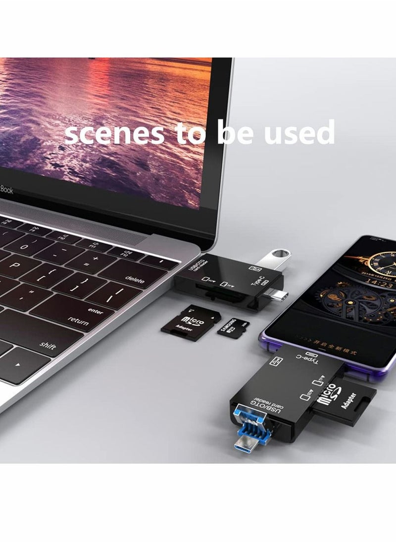 Excefore - SD Card Reader, 6-in-1 USB C/Micro/USB Memory Reader Camera Viewer - Image 1