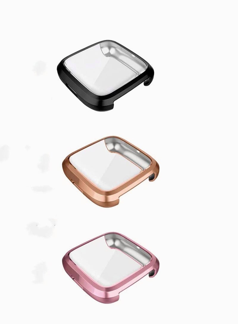 SYOSI Screen Protector Case, Fit for Versa 2 Case, Ultra-Thin Slim Soft TPU Protective Case All-Around Full Cover Bumper Shell for Versa 2 Smart Watch 3 Pack - Image 1