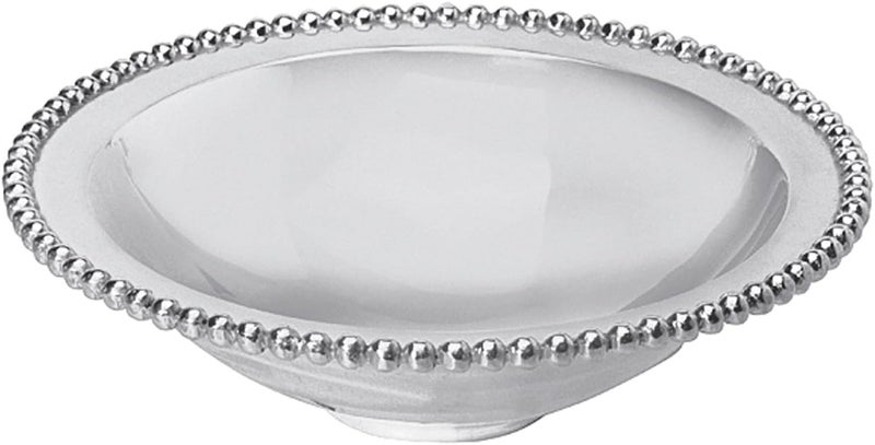 Mariposa Pearled Serving Bowl Silver Large - Image 1