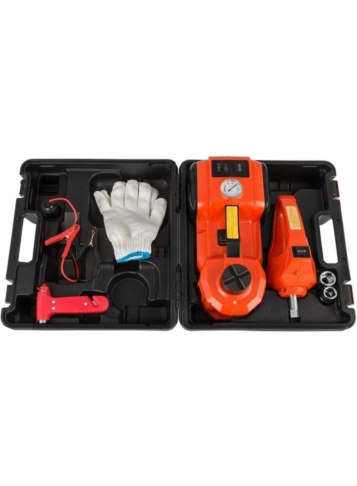 توبيز رافعة سيارة كهربائية 12 فولت 5 طن 3 في 1 رافعة أرضية هيدروليكية كهربائية مضخة نفخ إطارات - Image 1