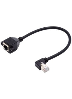 erorex Right Angled 90 Degree 8P8C FTP STP UTP Cat6 Male to Female LAN Ethernet Network Extension Cable with Panel Mount Holes  - Image 1
