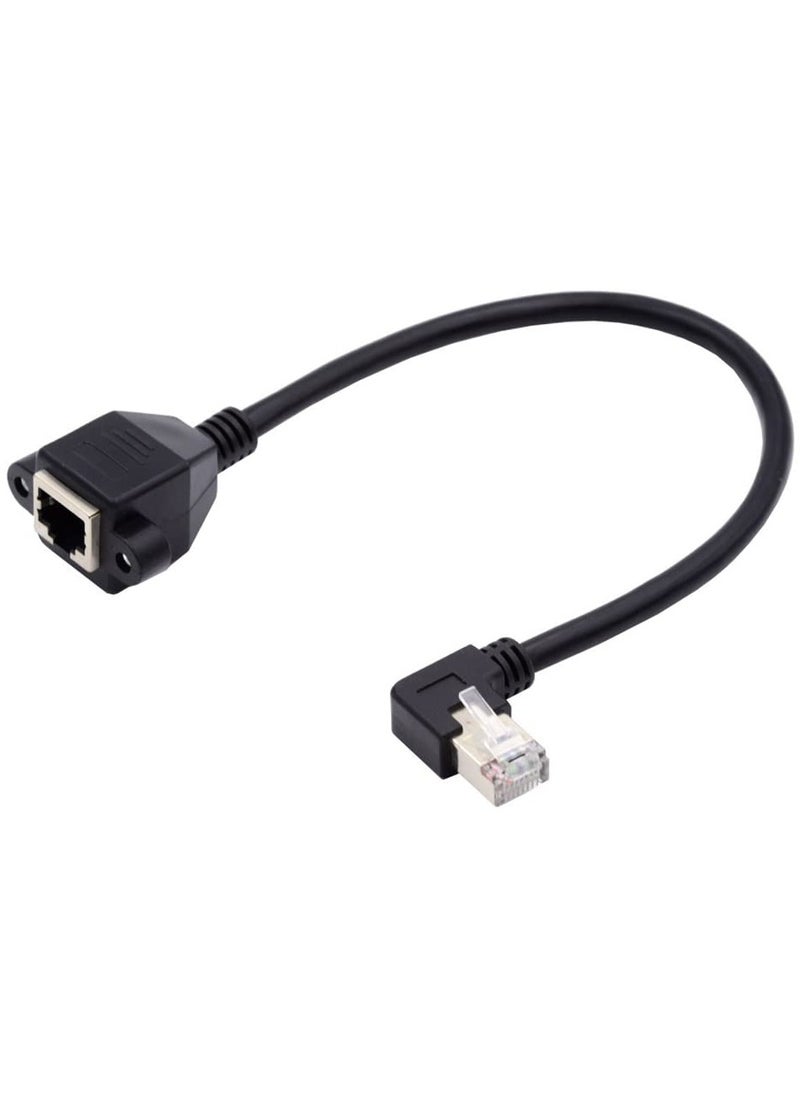 إيروريكس الزاوية اليمنى 90 درجة 8P8C FTP STP UTP Cat6 ذكر إلى أنثى LAN إيثرنت شبكة تمديد كابل مع ثقوب جبل لوحة  - Image 1