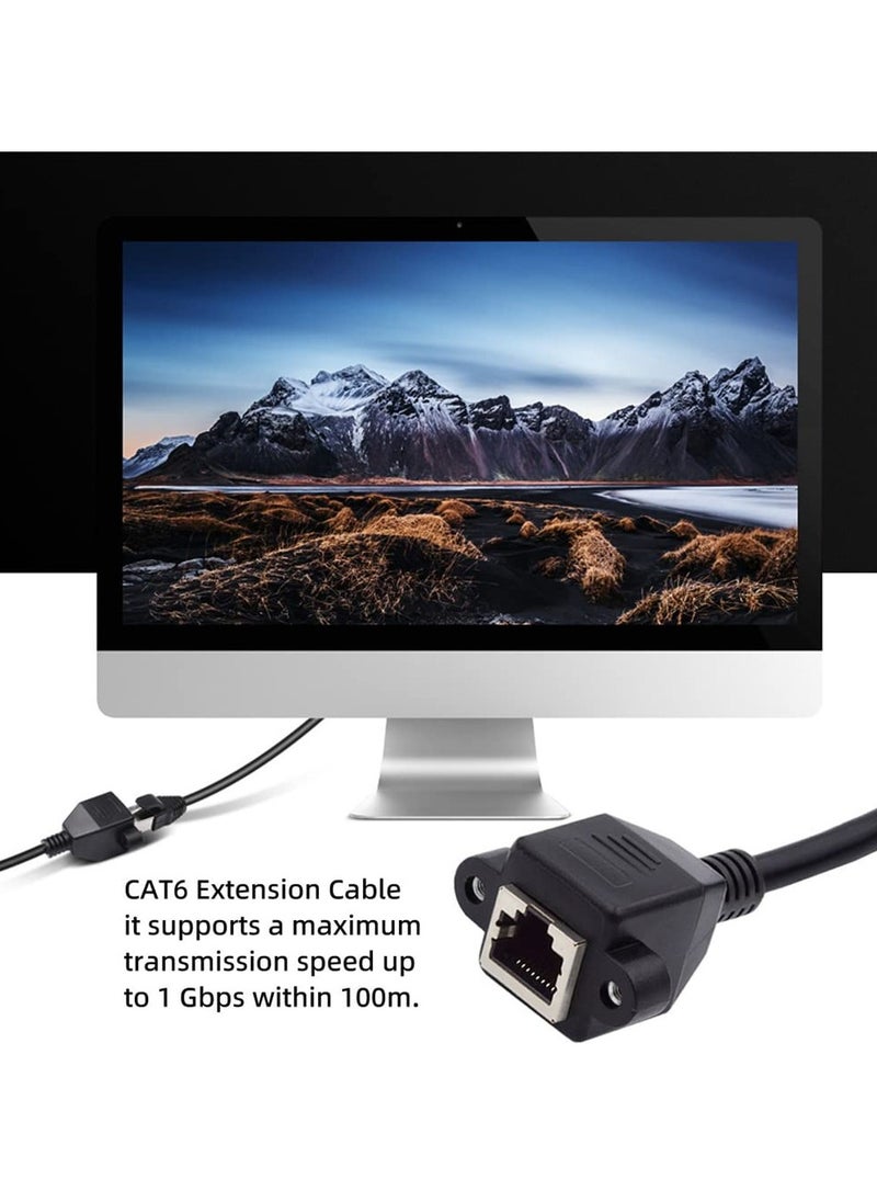 إيروريكس الزاوية اليمنى 90 درجة 8P8C FTP STP UTP Cat6 ذكر إلى أنثى LAN إيثرنت شبكة تمديد كابل مع ثقوب جبل لوحة  - Image 3