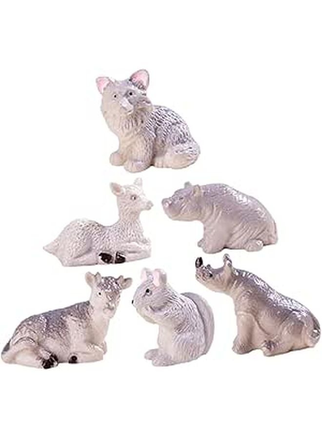 Miniature Animal Figurines Set Of 6 For Bonsai Garden Decor And Micro Landscape Outdoor - Image 1
