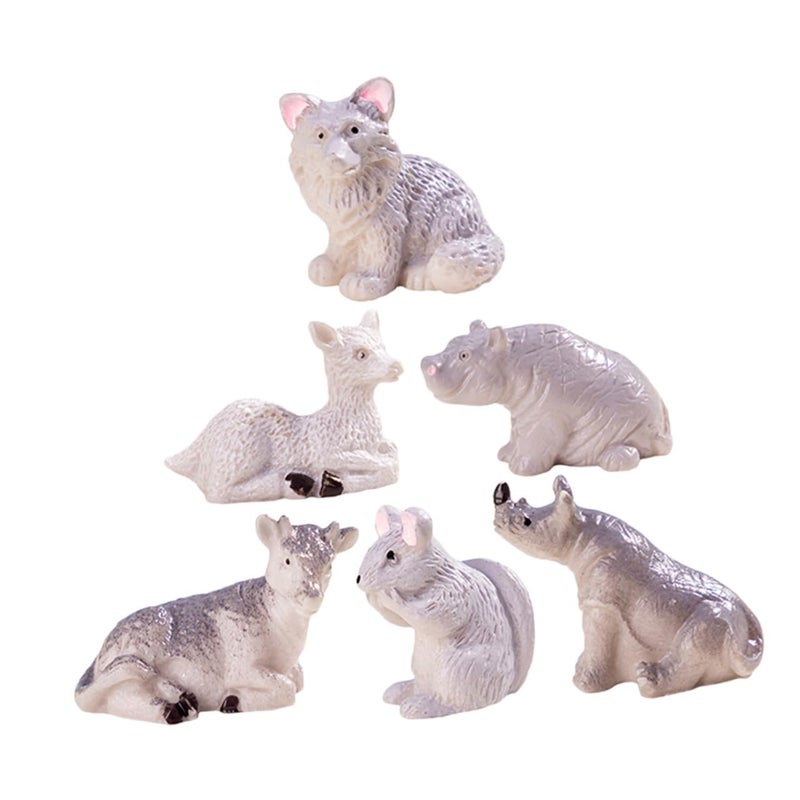 Miniature Animal Figurines Set Of 6 For Bonsai Garden Decor And Micro Landscape Outdoor - Image 2
