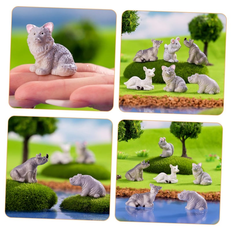 Miniature Animal Figurines Set Of 6 For Bonsai Garden Decor And Micro Landscape Outdoor - Image 4