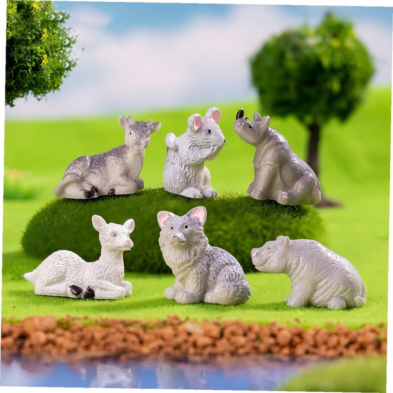 Miniature Animal Figurines Set Of 6 For Bonsai Garden Decor And Micro Landscape Outdoor - Image 5