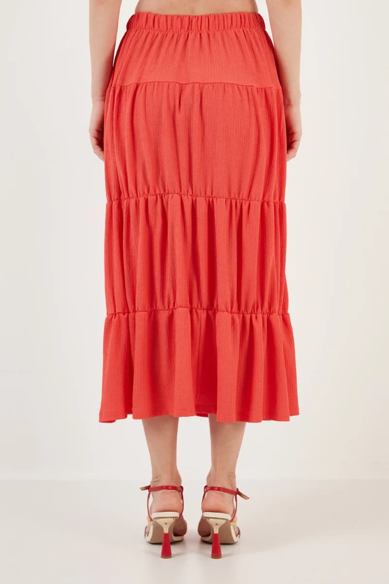 Lela Elastic Waist Layered Long Skirt Women's Skirt 5865568
