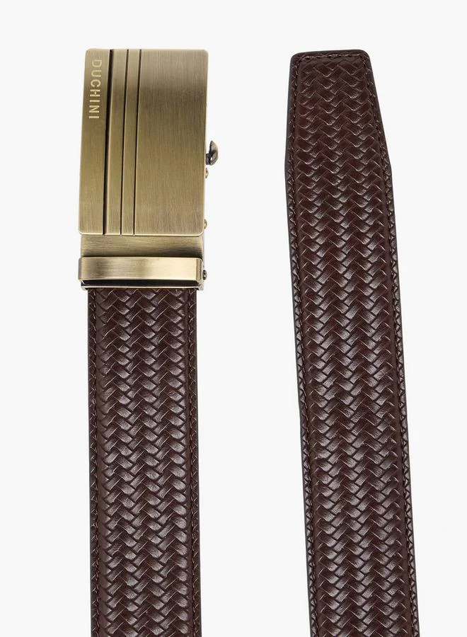 Duchini BROWN Pleated Mens Belt for Men | Best Price UAE