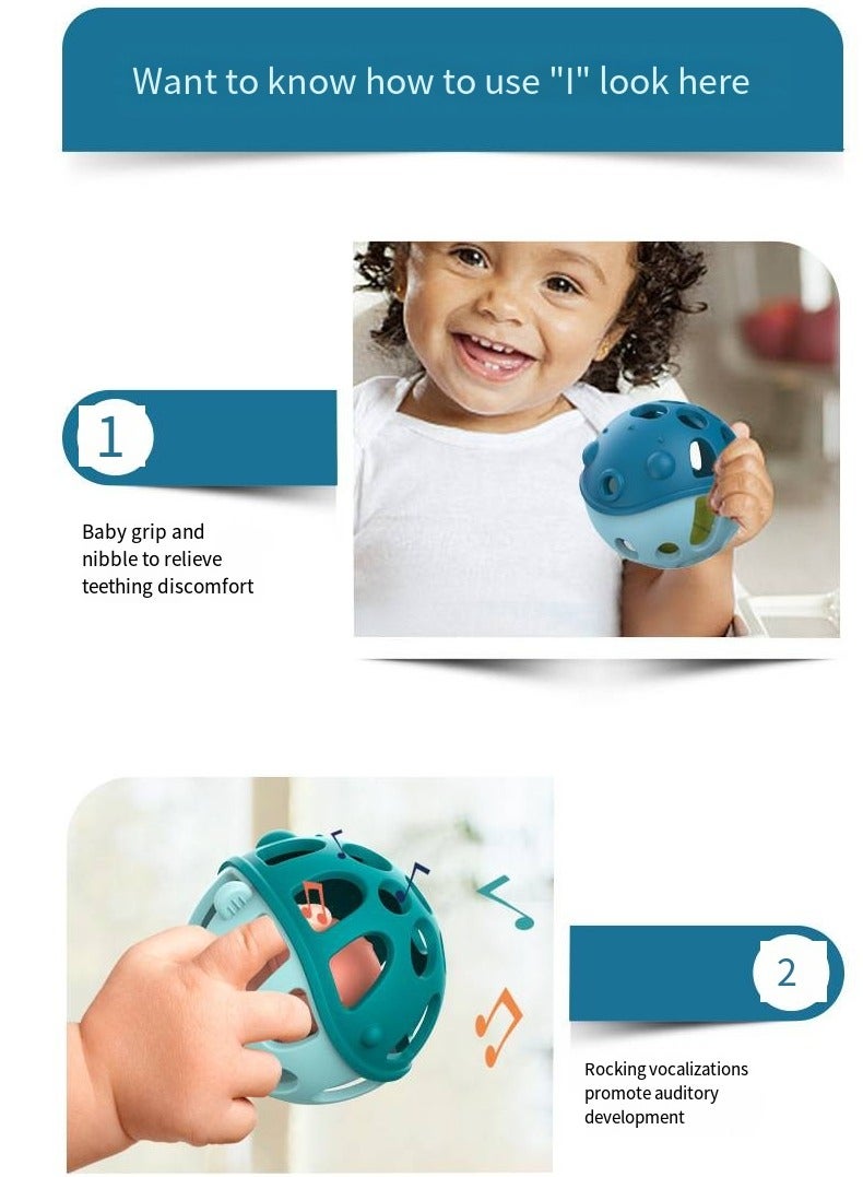 أطفال الهوغوز مقابض ألعاب الأطفال، تيثير السيليكون المرح، موسيقى طحن أسنان الأطفال بالصوت (0 سنة) - Image 4