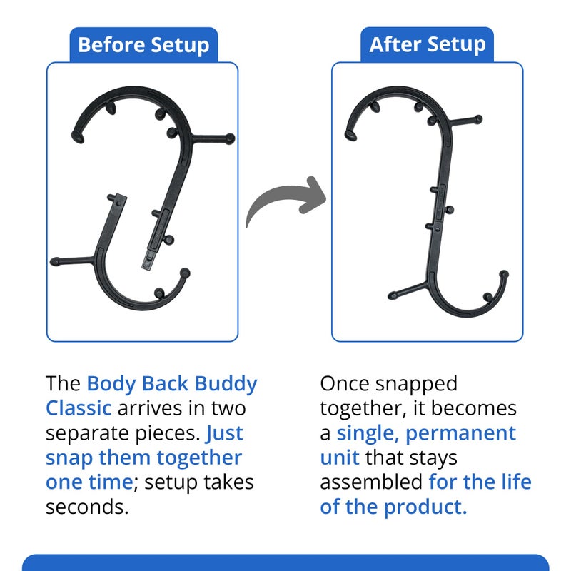 Body Back Buddy Classic USA Made Handheld Massage Cane - Full Body Trigger Point Tool for Deep Tissue Pain Relief - Dual Hooks for Back, Shoulder, Neck - (2.0 Black) - Image 4