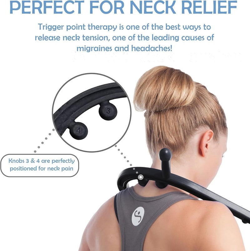 Body Back Buddy Classic USA Made Handheld Massage Cane - Full Body Trigger Point Tool for Deep Tissue Pain Relief - Dual Hooks for Back, Shoulder, Neck - (2.0 Black) - Image 5