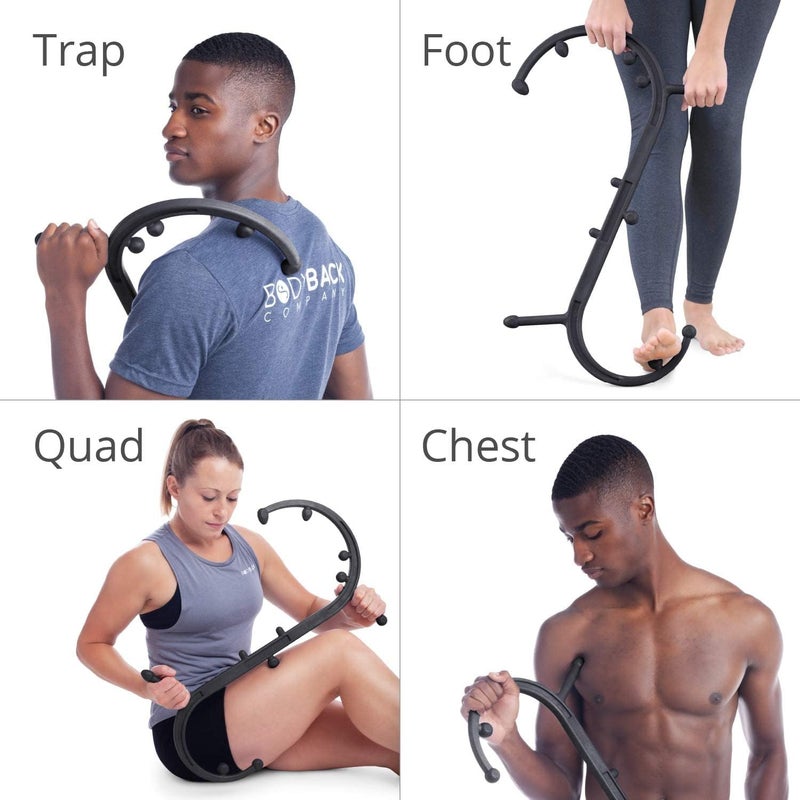Body Back Buddy Classic USA Made Handheld Massage Cane - Full Body Trigger Point Tool for Deep Tissue Pain Relief - Dual Hooks for Back, Shoulder, Neck - (2.0 Black) - Image 3