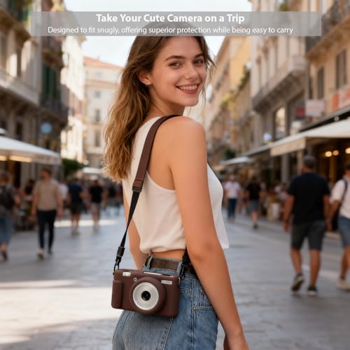 Frevyve Case for Sony ZV-1F, ZV-1 II Vlog Camera Accessories, ZV1F Soft Silicone Protective Case, Slim Fit Sleeve with ZV 1F / ZV-1 II Screen Protector, Lightweight, Anti-Scratch (Brown) - Image 2