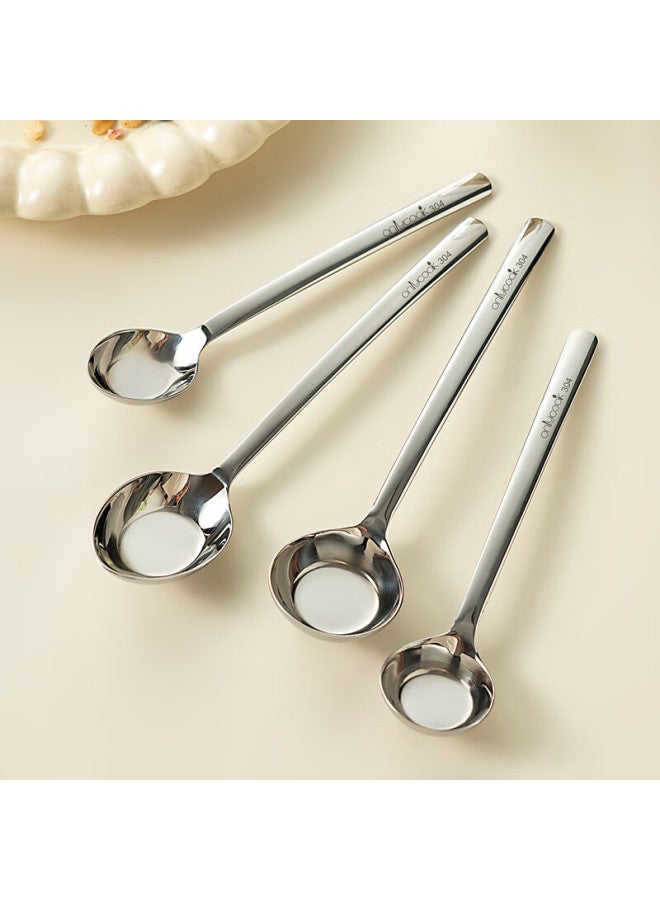Onlycook Onlycook 304 Stainless Steel Spoon Soup Spoon Children's Tableware Large Soup Spoon Flat Bottom Round Head Spoon Pointed Spoon - Large Size  - Image 4