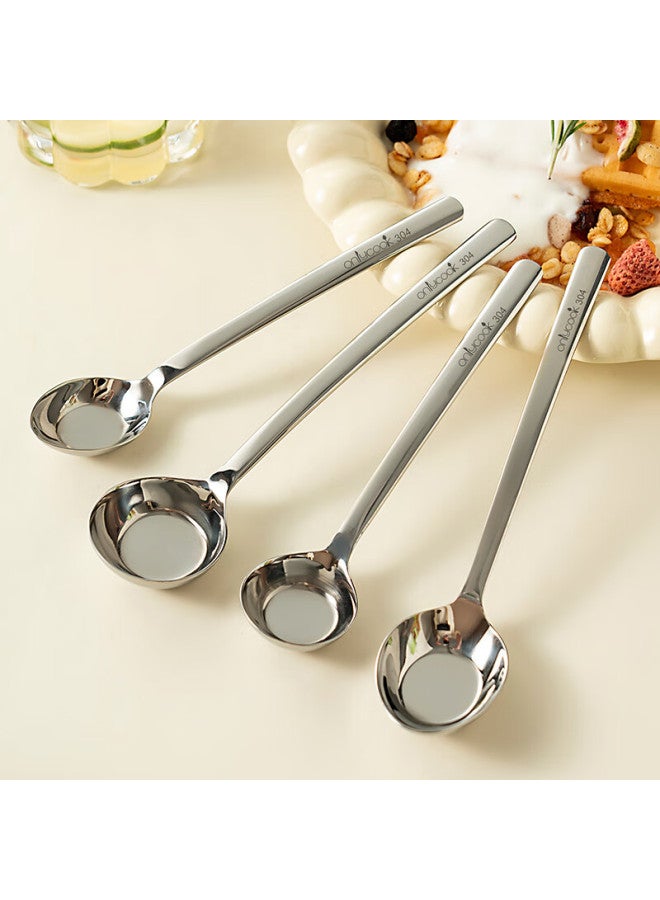Onlycook Onlycook 304 Stainless Steel Spoon Soup Spoon Children's Tableware Large Soup Spoon Flat Bottom Round Head Spoon Pointed Spoon - Large Size  - Image 3