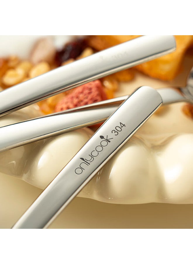 Onlycook Onlycook 304 Stainless Steel Spoon Soup Spoon Children's Tableware Large Soup Spoon Flat Bottom Round Head Spoon Pointed Spoon - Large Size  - Image 5