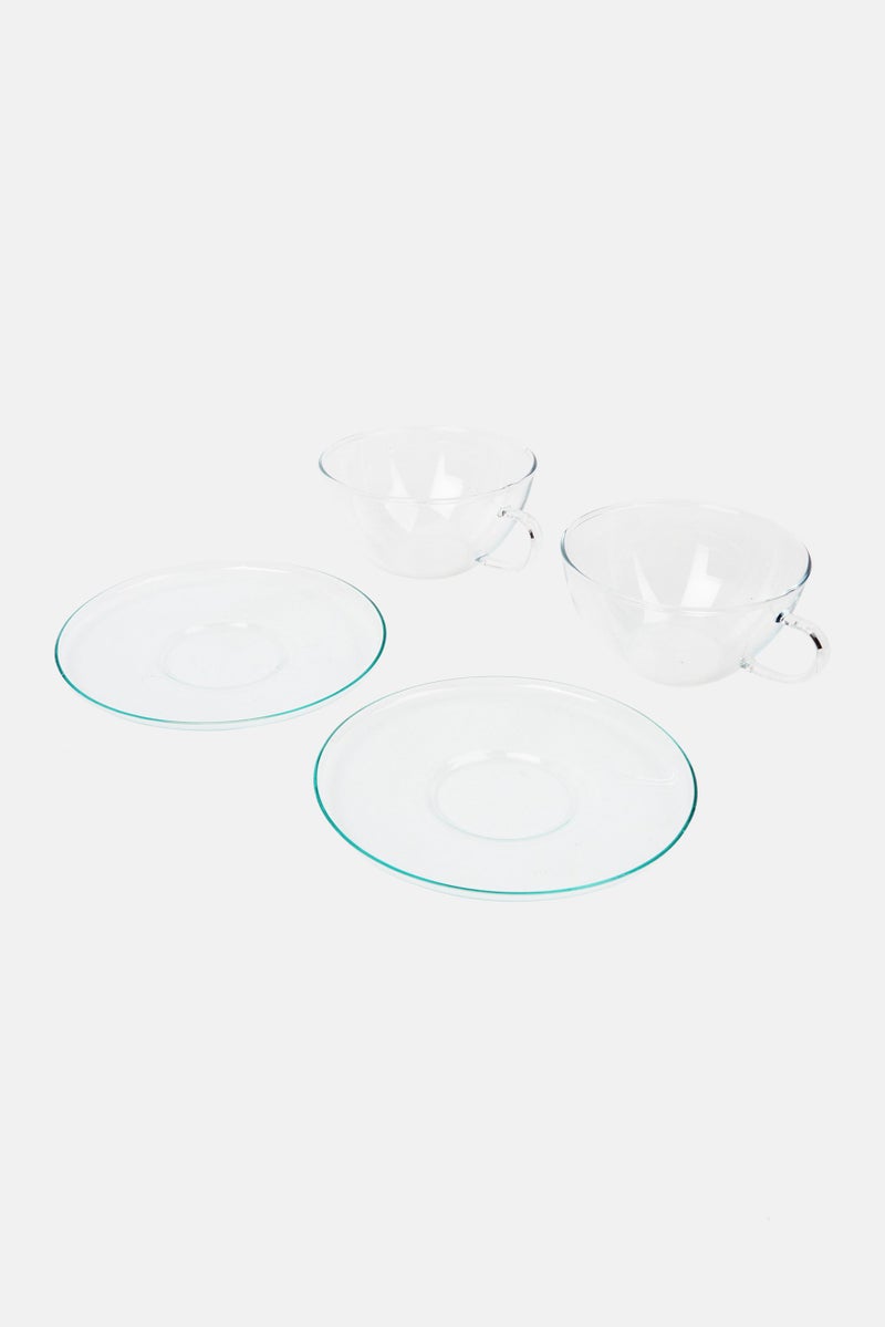 SIMAX 2 Pieces Tea Glass With Saucer 290ml, Transparent - Image 2