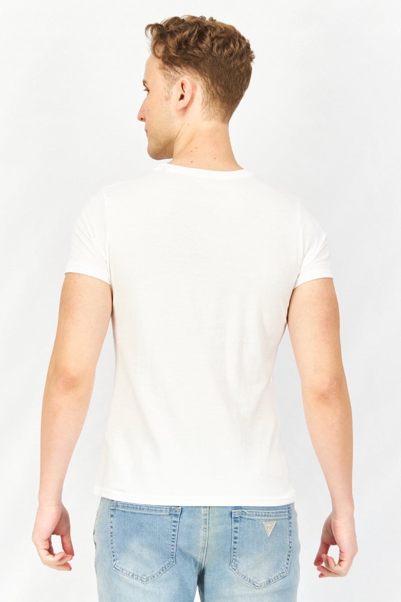 DIFUZED Men Crew Neck Short Sleeve Graphic Print T-Shirt, White - Image 2