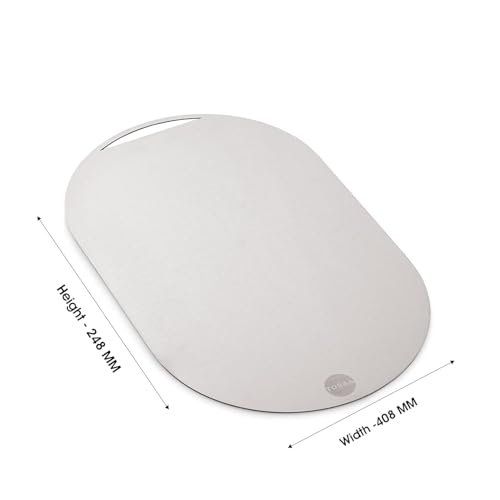 Tosaa (DP101 L) Stainless Steel Chopping Board Vegetable,Fruit Cutting, Kneeding, Cake Prep, Heavy Duty Chopping-Board - 1.5MM - Image 3
