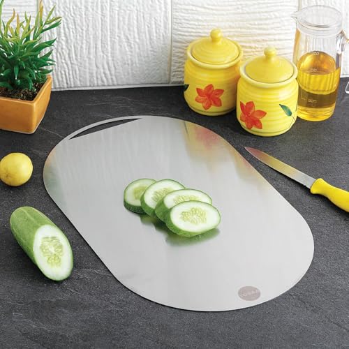 Tosaa (DP101 L) Stainless Steel Chopping Board Vegetable,Fruit Cutting, Kneeding, Cake Prep, Heavy Duty Chopping-Board - 1.5MM - Image 1