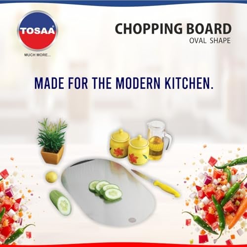 Tosaa (DP101 L) Stainless Steel Chopping Board Vegetable,Fruit Cutting, Kneeding, Cake Prep, Heavy Duty Chopping-Board - 1.5MM - Image 4