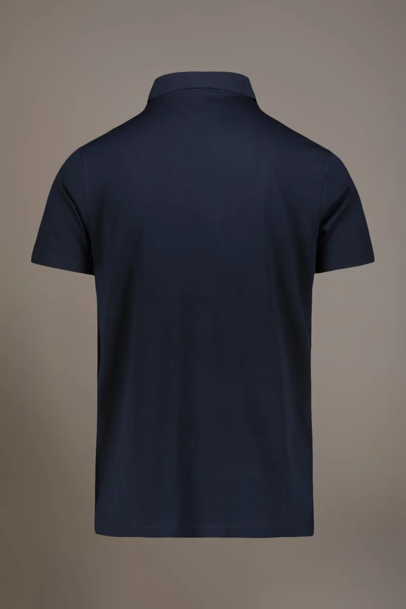 Doppelganger Blue Short sleeves polo 100% pure supima cotton - DK Blue for Men | Best Price UAE