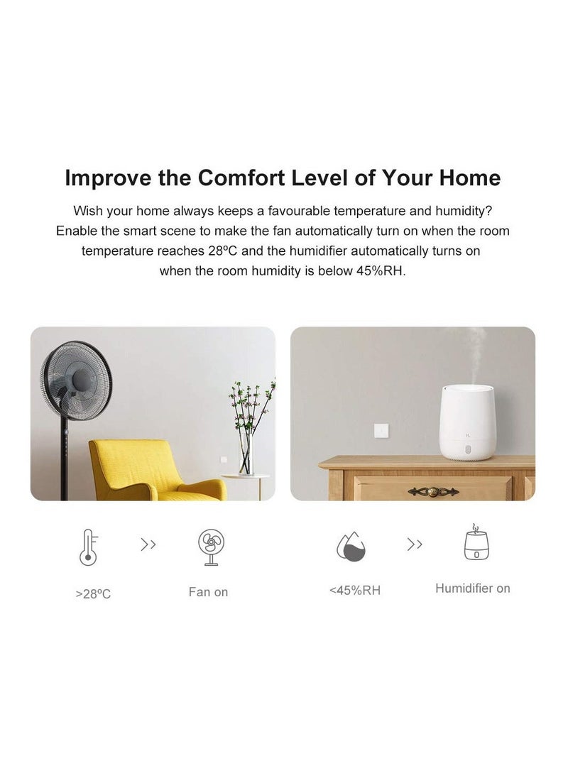 Temperature Humidity Sensor 2 Pack Smart Mini Indoor Temperature and Humidity Sensor for Checking The Room Climate ZigBee Bridge Required Supports Voice Control Compatible with Alexa