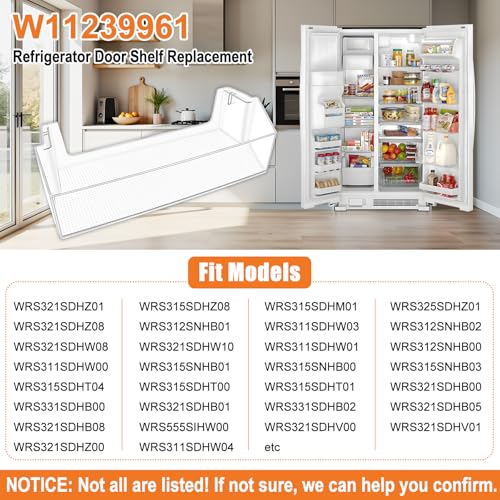 Tomato Man Upgraded W11239961 W10900538 Refrigerator Door Shelf Bin Replacement Compatible with Whirlpool Refrigerator Door Shelf Parts WRS321SDHW01 WRS315SDHM05 WRS311SDH WRS321SDH WRS325SDH Door Shelves - Image 2