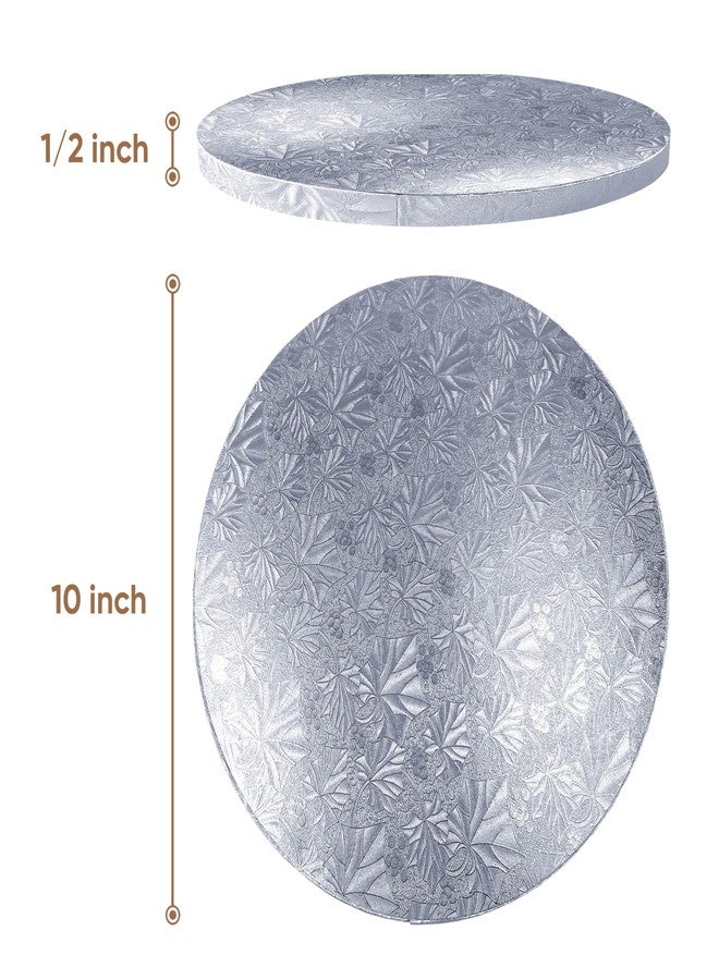 Cakebon Round Cake Boards - Sturdy 1/2 Thick Cake Drums - 10 Inch Professional Base Para Pastel Smooth Straight Edges Silver 1-Pack - Image 2