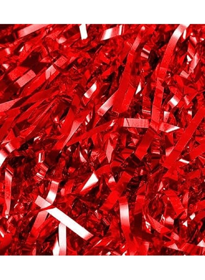 Red And Green Shine Bright Color Shredded Film Crinkle Confetti Raffia Paper Fillings for Gift Wrapping
