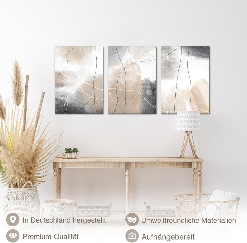 Novart Abstract Picture Set - 3-Piece Decorative Wall Art - Image 2