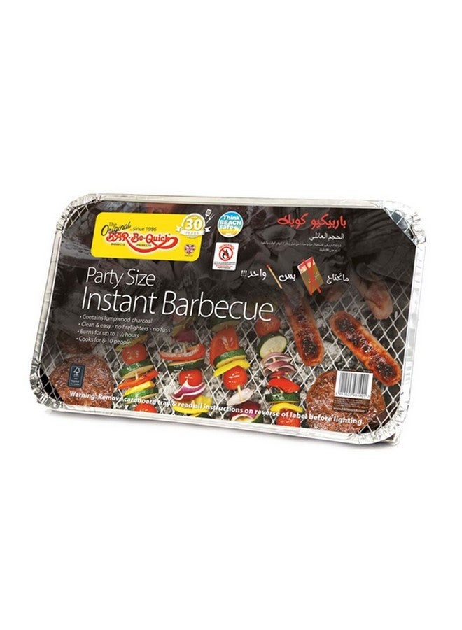 BAR-Be-Quick Party Size Instant BBQ Disposable Grill Silver 1.5 kg IBBQ4007 - Image 1