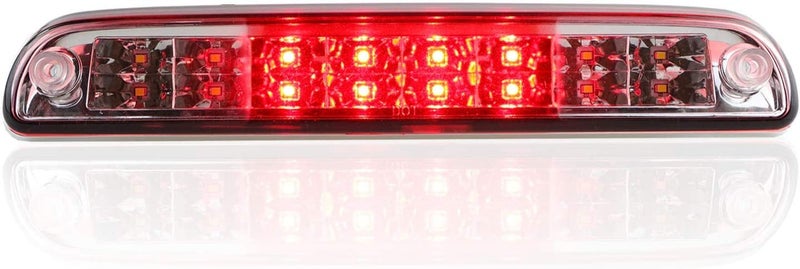 LED 3rd Brake Light Fit for 99-16 Ford F-250 F-350, 01-05 Explorer, 93-11 Ford Ranger, 94-10 Mazda B2300 B3000 B4000, High Mount Stop Light YC3Z13A613BA (Chrome Housing Red Lens)