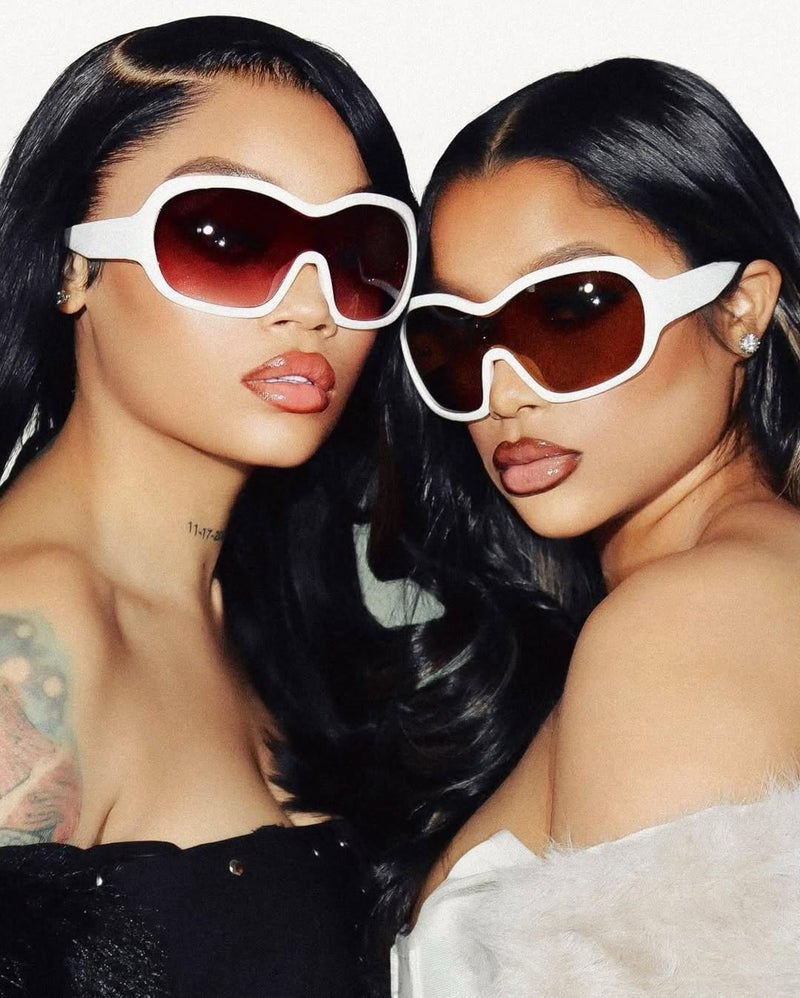TYA Oversized Trendy Wrap Around Sunglasses for Women Men - Cool Concert White shades 2000s Retro Round Big Shield Glasses - Image 2